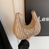 Mujeres Medio Cuero Sintético Color Sólido Estilo Clásico Hilo De Coser Forma De Almohada Cremallera Bolso Bandolera