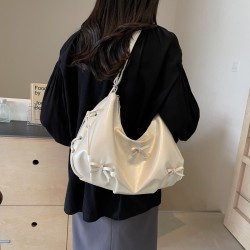 Mujeres Medio Cuero Sintético Color Sólido Básico Estilo Clásico Hilo De Coser Cuadrado Cremallera Bolsa Para Las Axilas