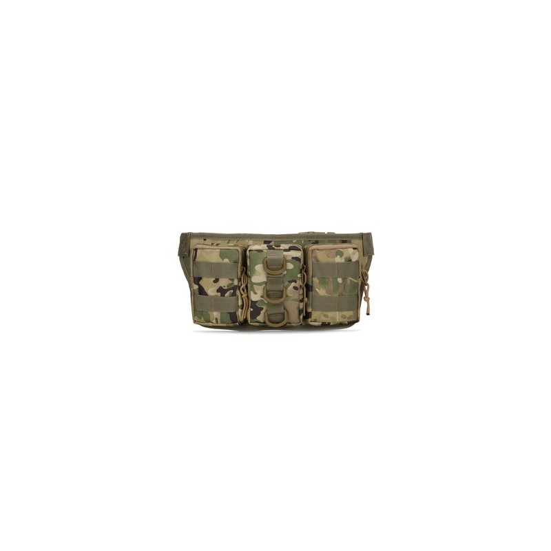 Bolsa de cintura pequeña Triple para entrenamiento al aire libre, bolsa de cinturón de camuflaje, bolsa táctica pequeña impermea