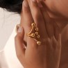 Joyería Al Por Mayor Estilo IG Color Sólido Acero inoxidable 304 chapados en oro de 18k Anillos