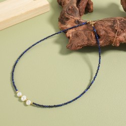 Collar de piedra Natural con cuentas hechas A mano, cadena de clavícula adecuada para mujeres