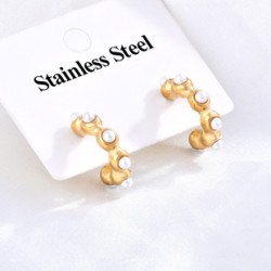 1 Par Estilo Simple Estilo Clásico Estrella Cielo Estrellado Fuego Embutido Acero inoxidable 304 Perla chapados en oro de 18k Pe