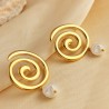 1 Par Elegante Vacaciones espiral Pulido Acero inoxidable 304 chapados en oro de 18k Pendientes De Gota