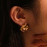 1 Par Casual Estilo Simple Estilo Clásico Forma De U Letra Enchapado Acero inoxidable 304 chapados en oro de 18k Pendientes