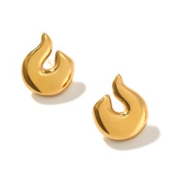 1 Par Casual Estilo Simple Estilo Clásico Forma De U Letra Enchapado Acero inoxidable 304 chapados en oro de 18k Pendientes