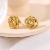 1 Par Casual Estilo Simple Curva Flor Enchapado Acero inoxidable 304 chapados en oro de 18k Pendientes