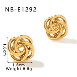 1 Par Casual Estilo Simple Curva Flor Enchapado Acero inoxidable 304 chapados en oro de 18k Pendientes