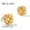 1 Par Casual Estilo Simple Curva Flor Enchapado Acero inoxidable 304 chapados en oro de 18k Pendientes