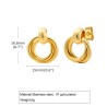 1 Par Estilo Simple Anillo Doble Cobre chapados en oro de 18k Pendientes De Gota