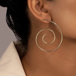 1 Par Estilo Simple Circulo Acero Titanio Pendientes