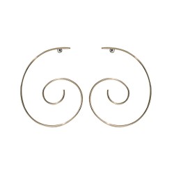 1 Par Estilo Simple Circulo Acero Titanio Pendientes