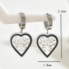 1 Par Retro Estilo francés Árbol Forma De Corazón Acero Inoxidable 201 Cascarón chapados en oro de 18k Pendientes De Gota