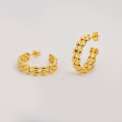 1 Par Elegante Estilo Simple Forma De C Cobre Pendientes