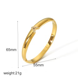 Casual Estilo Clásico Letra Color Sólido Acero inoxidable 304 chapados en oro de 18k Brazalete Al Mayoreo