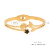 Elegante Estilo Simple Flor Mariposa Acero inoxidable 304 chapados en oro de 18k Circón Brazalete Al Mayoreo