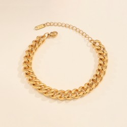 Estilo Simple Geométrico Acero inoxidable 316L. chapados en oro de 18k Pulsera Al Mayoreo