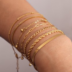 Estilo Simple Geométrico Acero inoxidable 316L. chapados en oro de 18k Pulsera Al Mayoreo