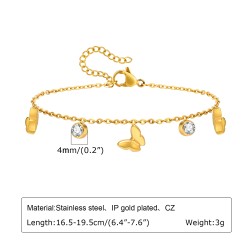 Elegante Estilo Simple Cruzar Acero Inoxidable 201 chapados en oro de 18k Circón Pulsera Al Mayoreo