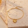 Lindo Dulce Forma De Corazón Acero inoxidable 304 chapados en oro de 18k Brazalete Al Mayoreo