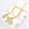 Cobre Chapado En Oro Perla Concha Cangrejo Pulsera