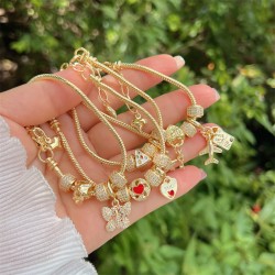 Cobre chapados en oro de 18k Enchapado Letra Forma De Corazón Pulsera