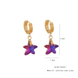 Joyería Al Por Mayor Elegante Estilo Simple Palma Estrella De Mar Forma De Corazón Acero inoxidable 304 Vidrio Vidrio chapados e