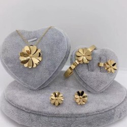 Joyería Al Por Mayor Casual Hip Hop Estilo Vintage Flor Acero inoxidable 304 Circón chapados en oro de 18k Embutido Aretes Colla