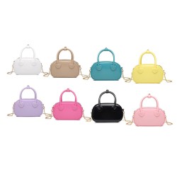 Mujeres Pequeña PVC Color Sólido Elegante Oval Cremallera Bolso