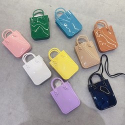 Mujeres Pequeña PVC Color Sólido Elegante Cuadrado Abierto Bolso Bandolera